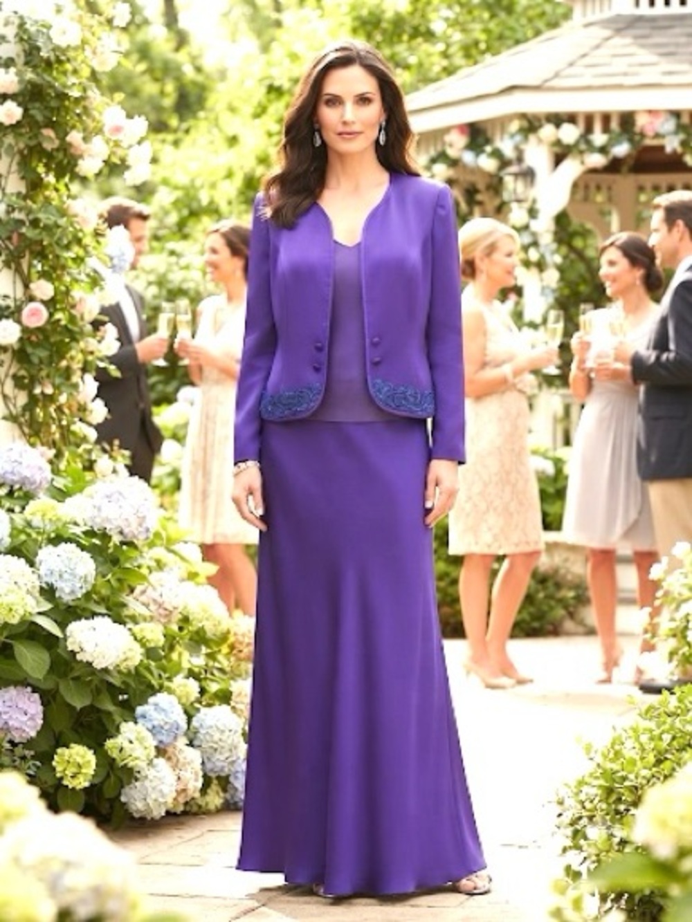 Rimini Vintage Purple Silk Evening Skirt Set 16